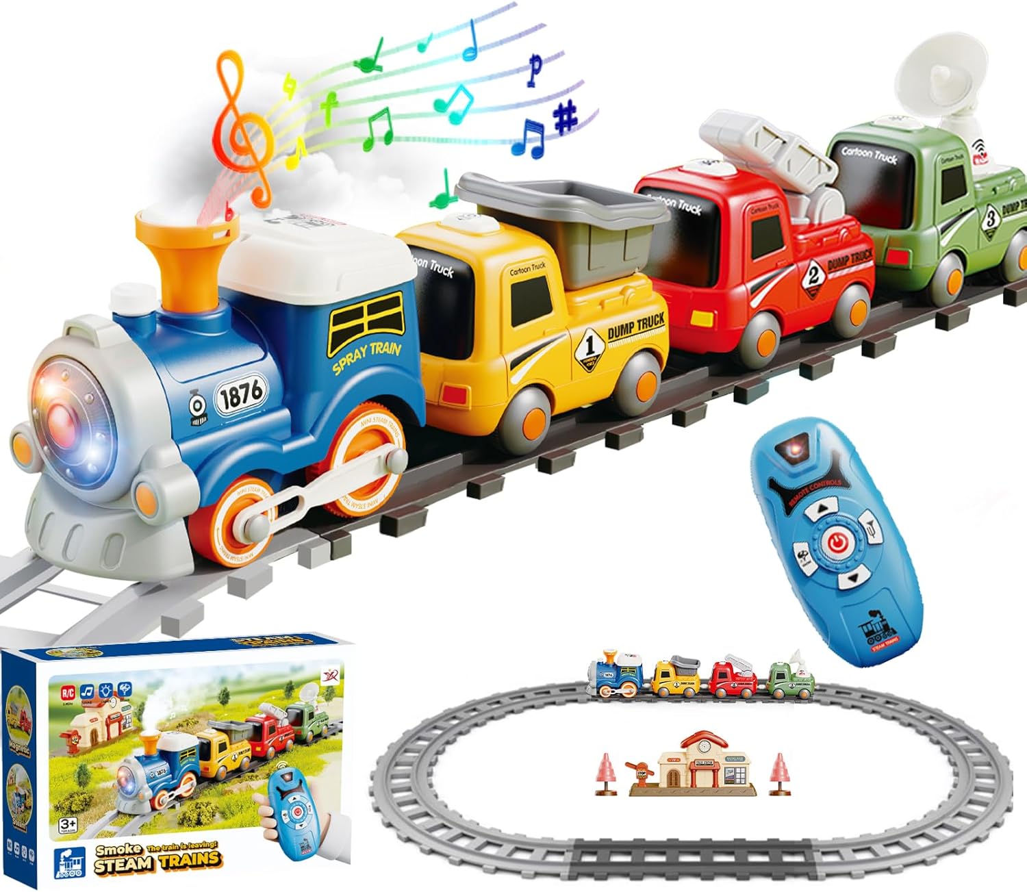 Remote control cartoon train (atomized smoke/light vocals/3-