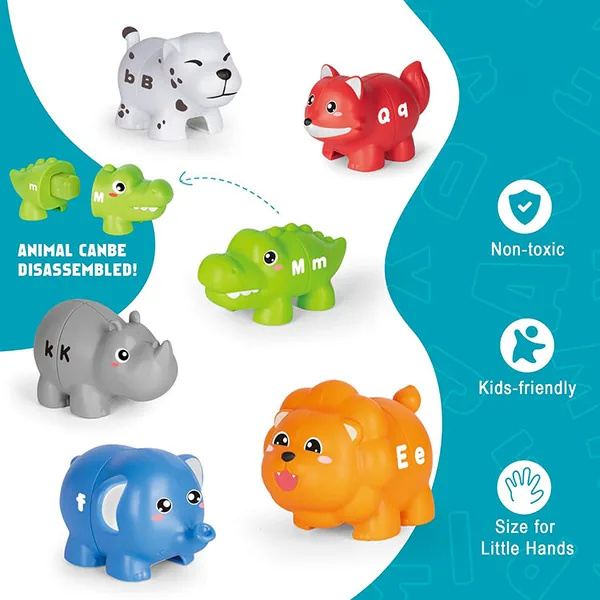 Preschool Montessori Toys Matching Puzzle Game Educational Double-Sided Animals Alphabets Matching Game for Kids view 2