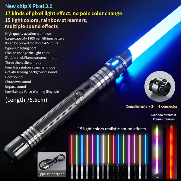 15-color pixel lightsaber