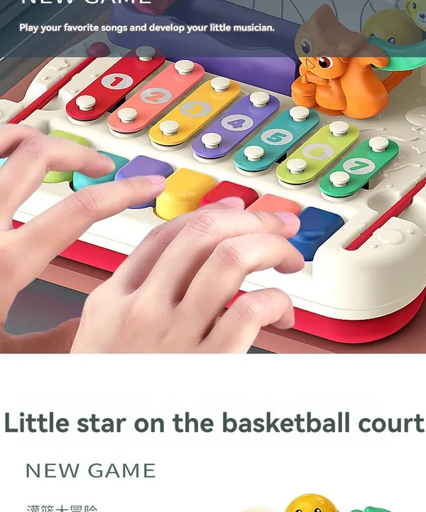 Multi-functional Baby Sensory Toy Musical Adventure Early Learning Fun Toy Montessori Puzzle Piano Bead Maze Toy for Kids view 5