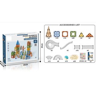 STEM 156pcs Magnetics Tiles Preschool Learning Magnetics Building Block Set for Kids Montessori Magnet Tiles Toys