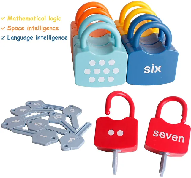 Animals Numbers & Alphabet Design Kids Locking Toy Different Matching Game Montessori Learning Locks Toy view 5