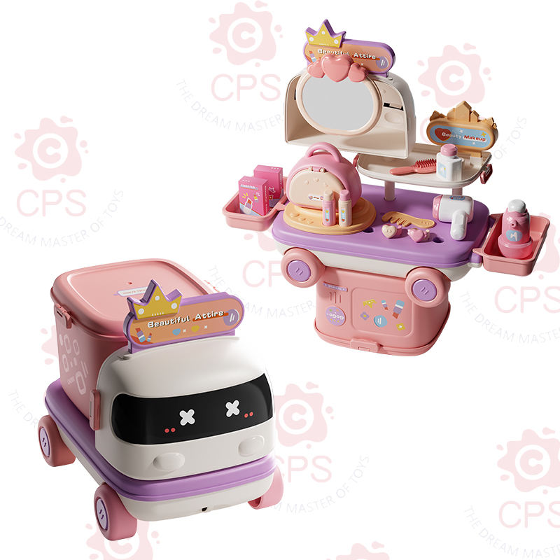 2 in 1 Kids Makeup Sets for Girls Make up Kit Girls Toys With Deformation Storage Car Pretend Play Toy Make up Set for Kids view 4