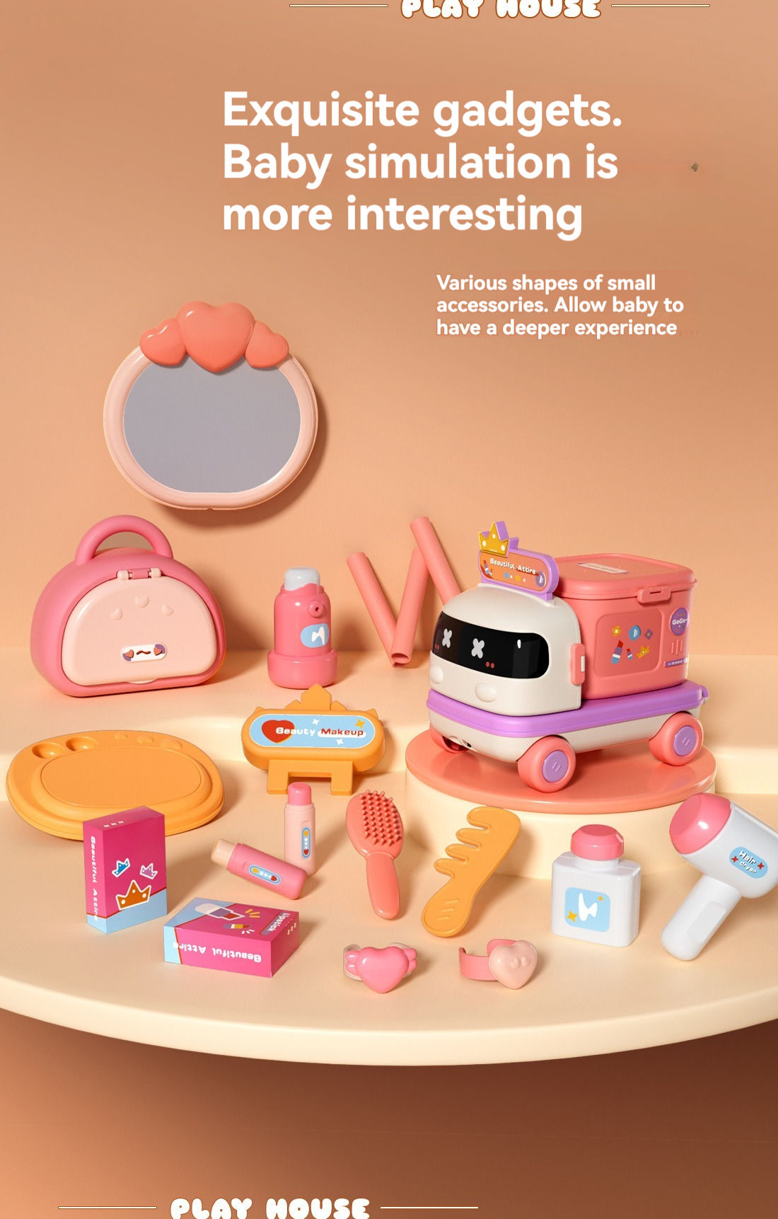 2 in 1 Kids Makeup Sets for Girls Make up Kit Girls Toys With Deformation Storage Car Pretend Play Toy Make up Set for Kids view 5