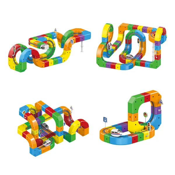 DIY Assembly 3D Building Block Track Car 81pcs view 2