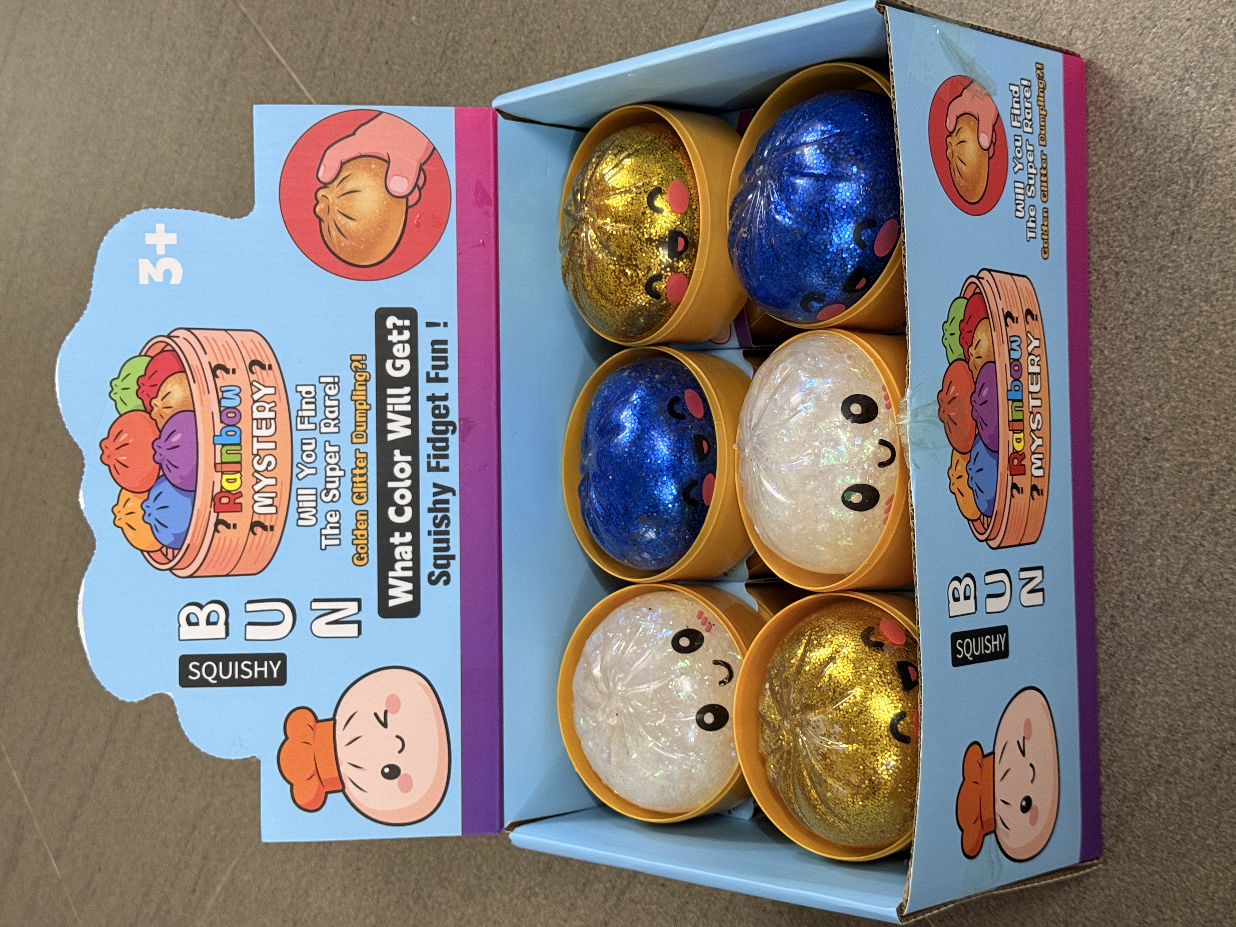 Glitter Gelatin Smiling Bun