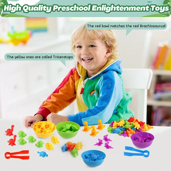 Counting Animals Color Sorting Matching Games with Sorting Bowls Montessori Sensory Early Learning Fine Motor Skill Toys view 6