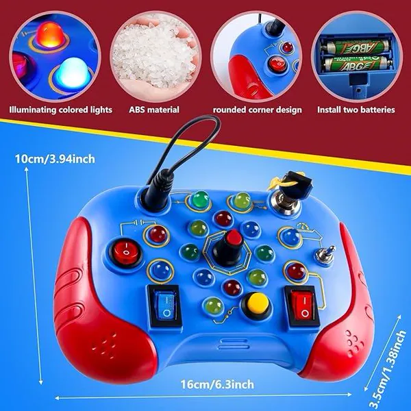 Montessori Busy Board Sensory Toy with LED Light Educational Toys stem Learning Activity Portable Travel Toy