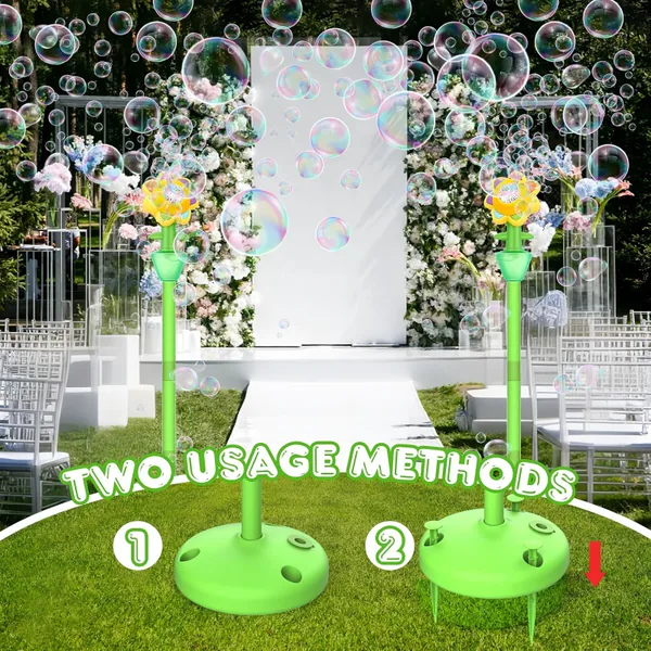 In-use shot showing the rotating bubble output and integrated light effects.