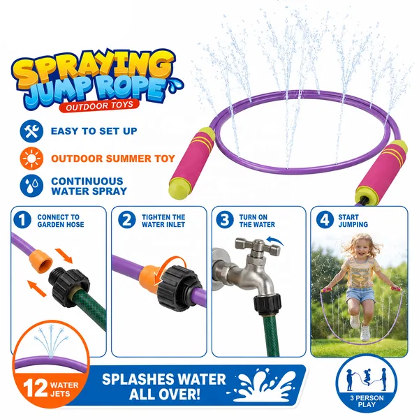 Jumping rope with water spray view 4