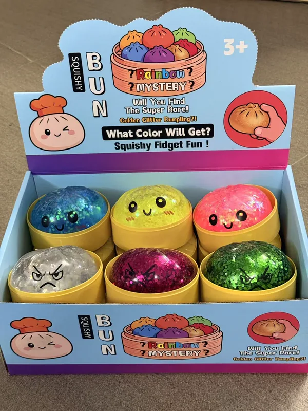 Glitter Water-Filled Smiling Bun