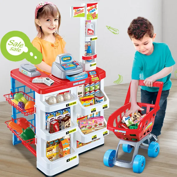 TOYS Kitchen Supermarket Toys 1 Piece with Trolley for Pretend Play view 3