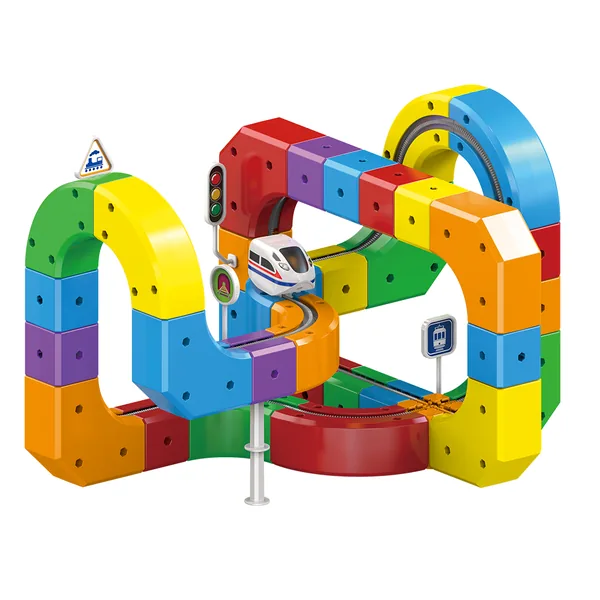 DIY Assembly 3D Building Block Track Car 81pcs