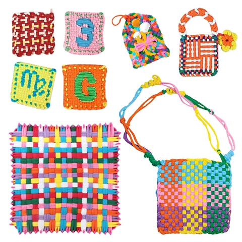 DIY Elastic Cord Braiding Toy Creative Coaster & Bag Making Kit (216 Pieces)