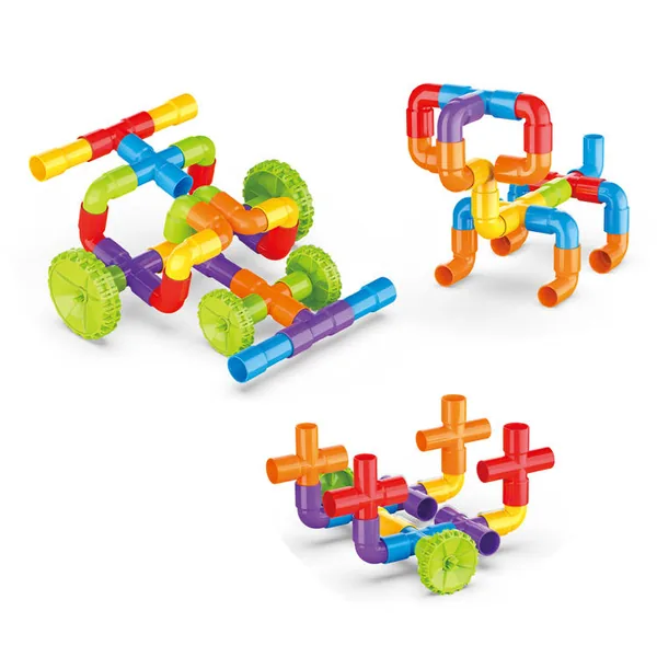 STEM 88 Pcs Building Block Pipe Preschool DIY Pipeline Building Blocks Educational Learning Building Blocks for Children view 4