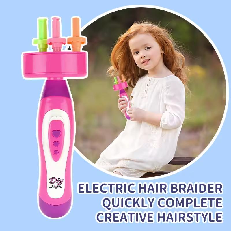 Pretend Play Toy DIY Hair Tools for Girls Makeup Set with Hair Designer Electric Hair Braider Tool for Jewelry Making view 2