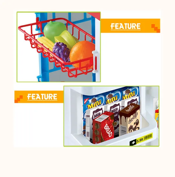 TOYS Kitchen Supermarket Toys 1 Piece with Trolley for Pretend Play view 6