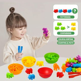 Montessori Color Sorting Toy Kit Baby Educational Toys Kids Preschool Learning Sorting Counting Matching Animals Games Set