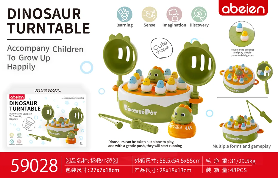 Electric Musical Dinosaur Catapult Fishing Tray