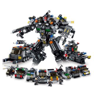 Big Size 832+PCS Building Blocks Deformation Robot Toy Engineering Building Bricks Armored Vehicles Kit