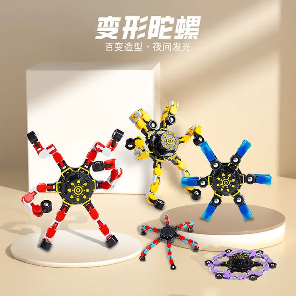 Brain-teaser toys, finger spinners, mechanical spinners, transforming spinners, spinning tops, finge view 2