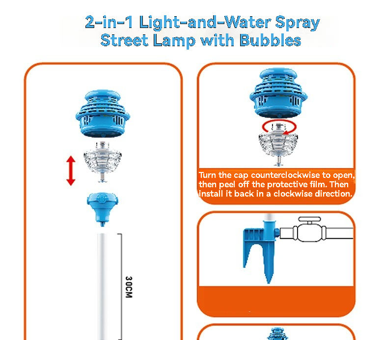 CPS349126 2 in 1 water spray & bubble machine, (battery included)