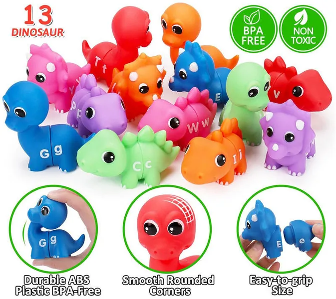 Preschool Educational Toy STEM Alphabet Matching Game Montessori 26 Pcs Dinosaur Letter Color Sorting Learning Toys for Kids view 3