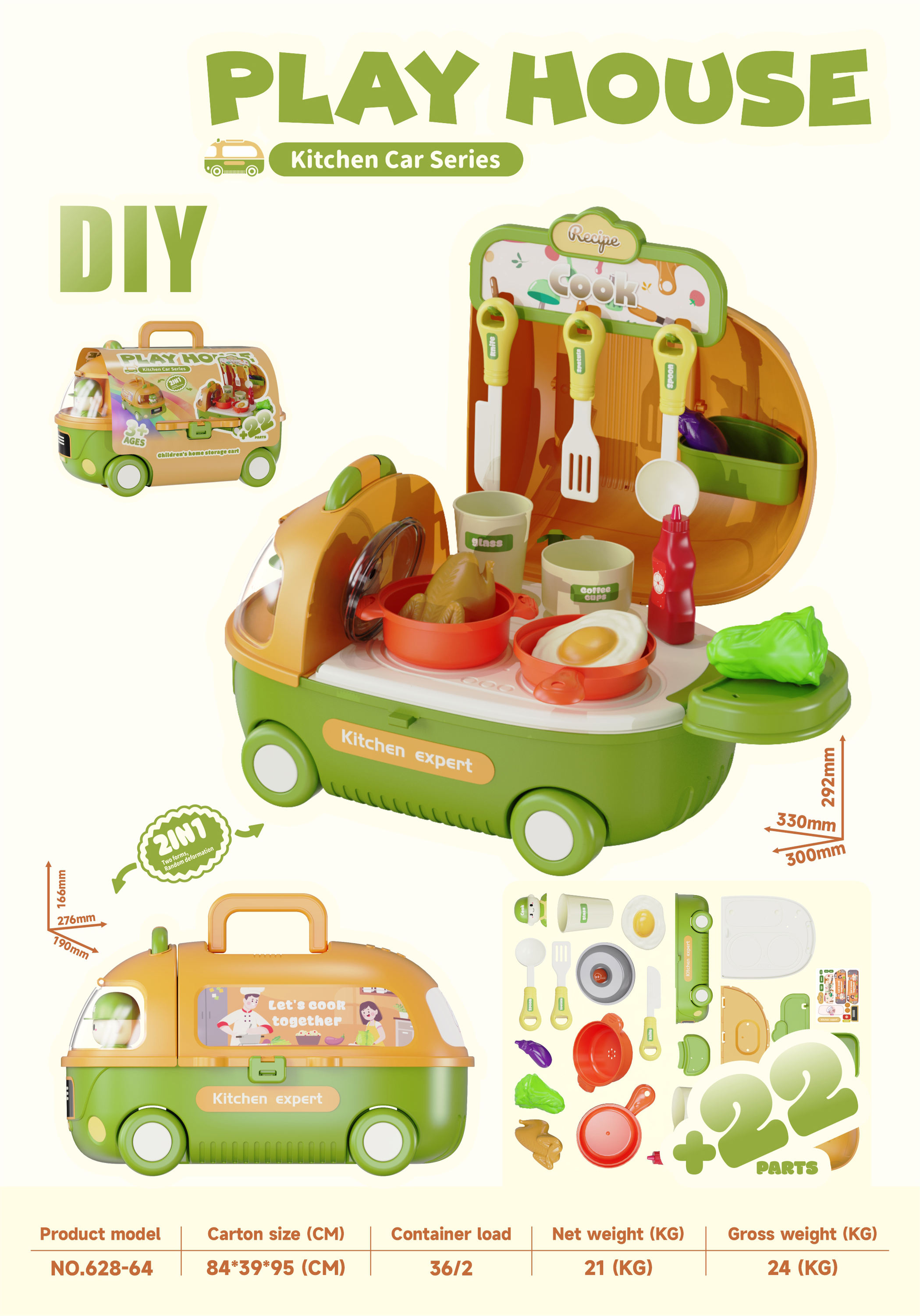 2in1 5 Styles Storagable Educational Big Kitchen Food Set Tool Cart Medical Vehicle Cosmetic Pretend Play Toys view 6