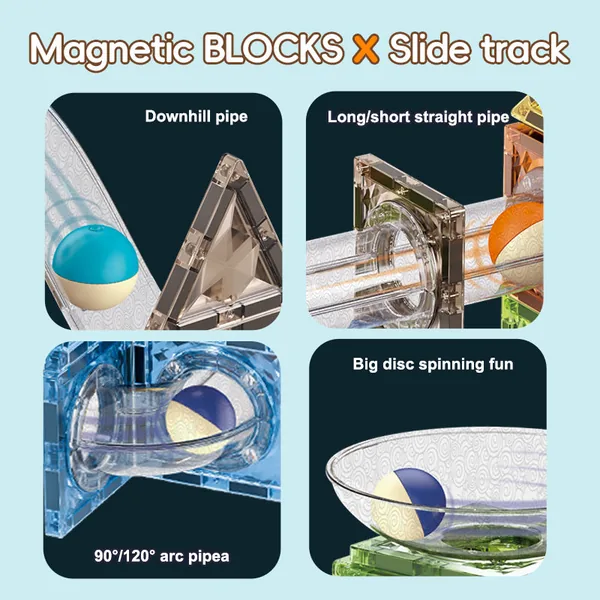 STEM 156pcs Magnetics Tiles Preschool Learning Magnetics Building Block Set for Kids Montessori Magnet Tiles Toys view 4