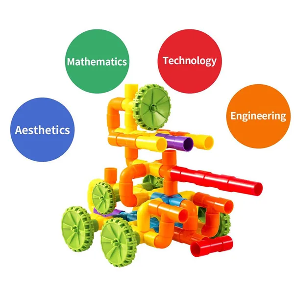 STEM 88 Pcs Building Block Pipe Preschool DIY Pipeline Building Blocks Educational Learning Building Blocks for Children view 5