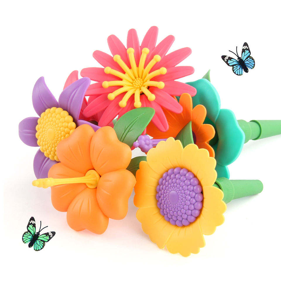 Flower Garden Building Toys for Girls STEM Educational Toy Take Apart Stacking Game Gardening Pretend Play Set for Kids