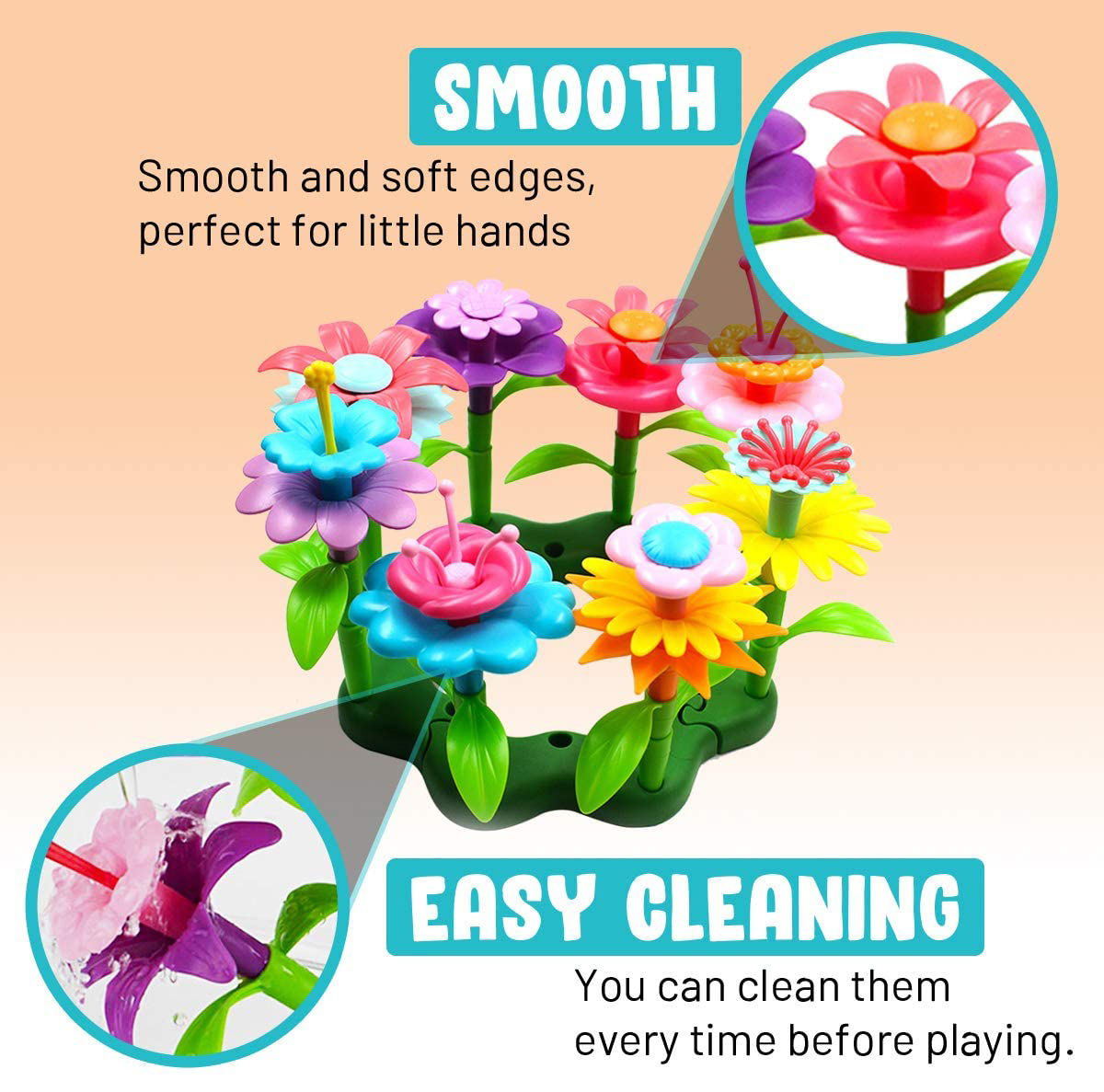 Flower Garden Building Toys for Girls STEM Educational Toy Take Apart Stacking Game Gardening Pretend Play Set for Kids view 5