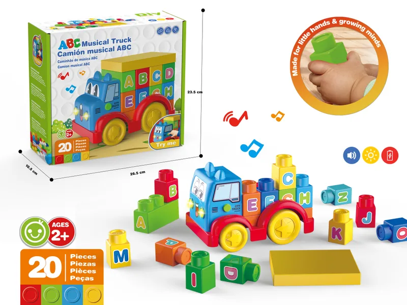 Light & Music Alphabet Block Car 20PCS