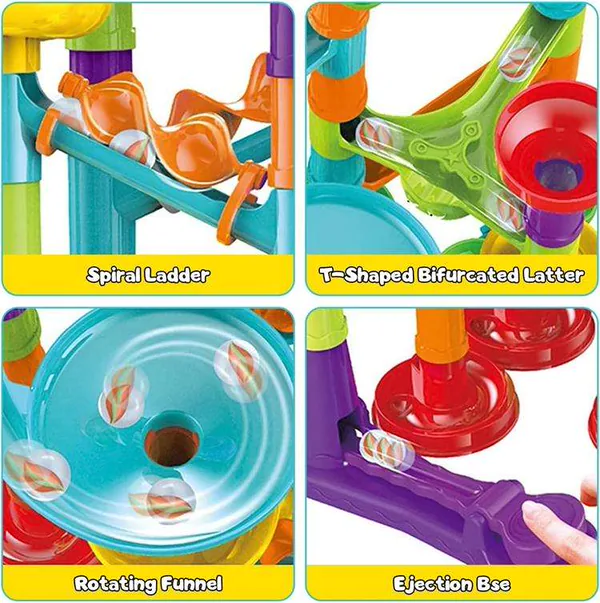 3D STEM Marble Run Race Track for Kids 113pcs Maze Game DIY Educational Play Set Track Pipe Building Blocks Marbles Toys view 5