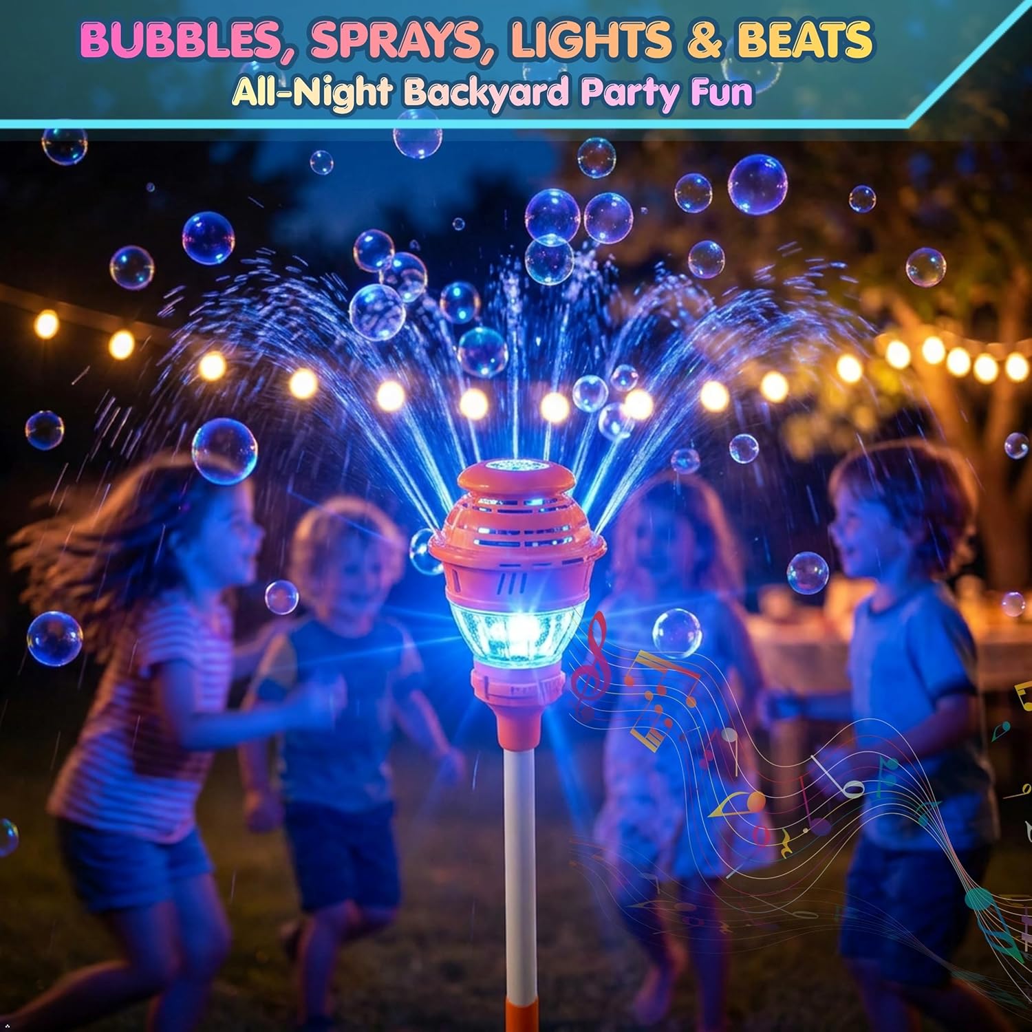 CPS349126 2 in 1 water spray & bubble machine, (battery included)
