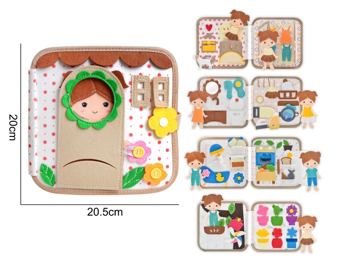 CPS338927 Montessori Busy Book Felt Quiet Book Busy Board for Preschoo