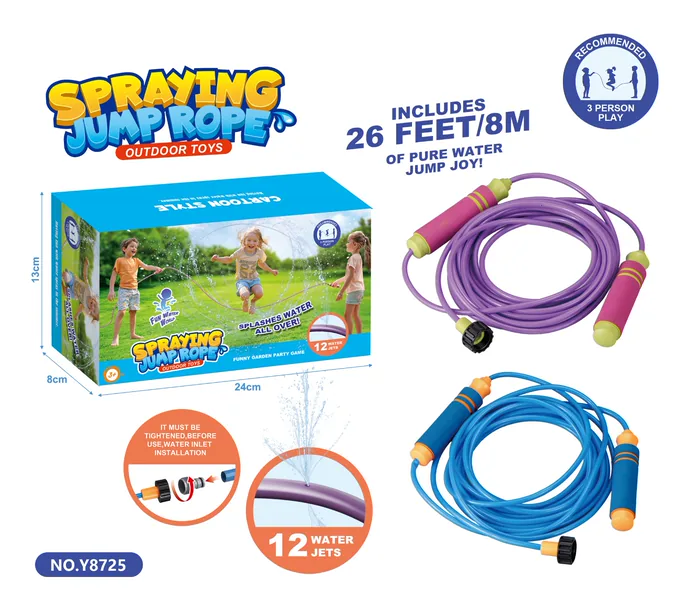 Jumping rope with water spray