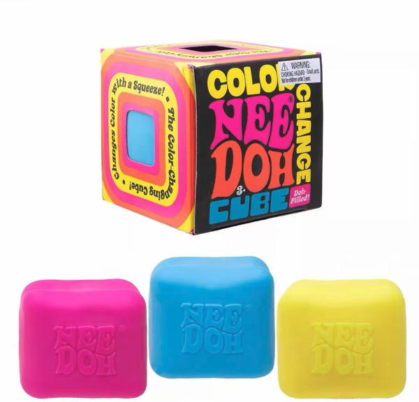 Flour Cubes Squeeze Toy, Colorful Cubes Squeeze Toy, Stress-Relief Squeeze Toy view 2