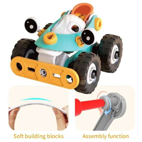 Kids Creative Building Block 45PCS STEM Soft Rubber Puzzle Assembly Truck Multi Style Educational Toy for Kids view 5