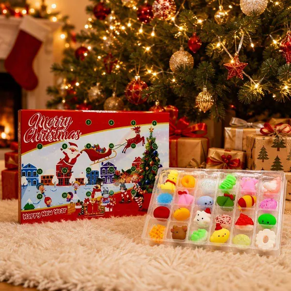 CPS350987 Christmas Advent Calendar 24 Days Countdown Squeeze Toy Moch