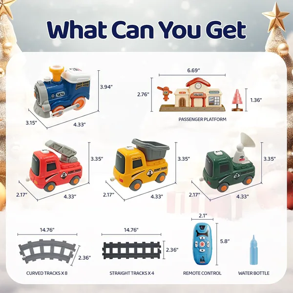 Remote control cartoon train (atomized smoke/light vocals/3-speed switch key) light-colored front view 4