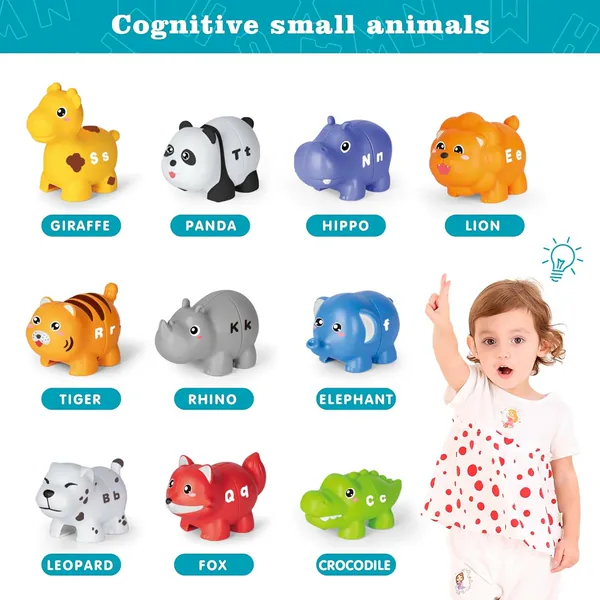 Preschool Montessori Toys Matching Puzzle Game Educational Double-Sided Animals Alphabets Matching Game for Kids view 3