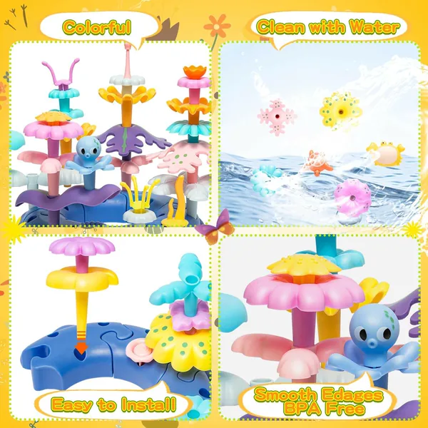 CPS291971 76Pcs STEM Educational Gardens Flowers Building Toys for Kid
