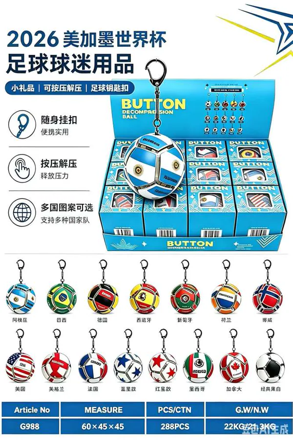 CPS349529 Wholesale of Cross-Border Soccer-Themed Stress Relief Button