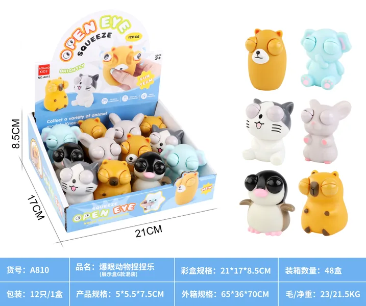 Cross-Border Best-Selling Brain-Teaser, Stress-Relief, Prank, Creative, Pop-Eye Cartoon Animal Squee