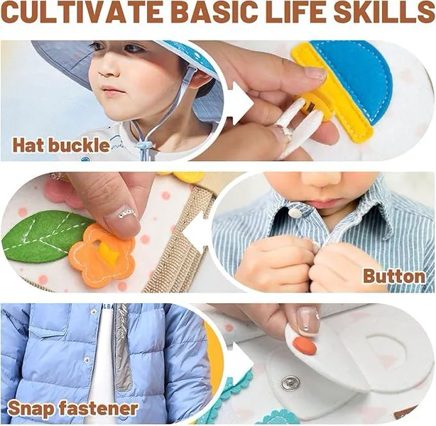 CPS338927 Montessori Busy Book Felt Quiet Book Busy Board for Preschoo