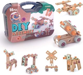 STEM Building Toys Kit for Kids Ages 4-10, 96 PCS Educational Building Blocks Learning Toys Set with DIY Tools