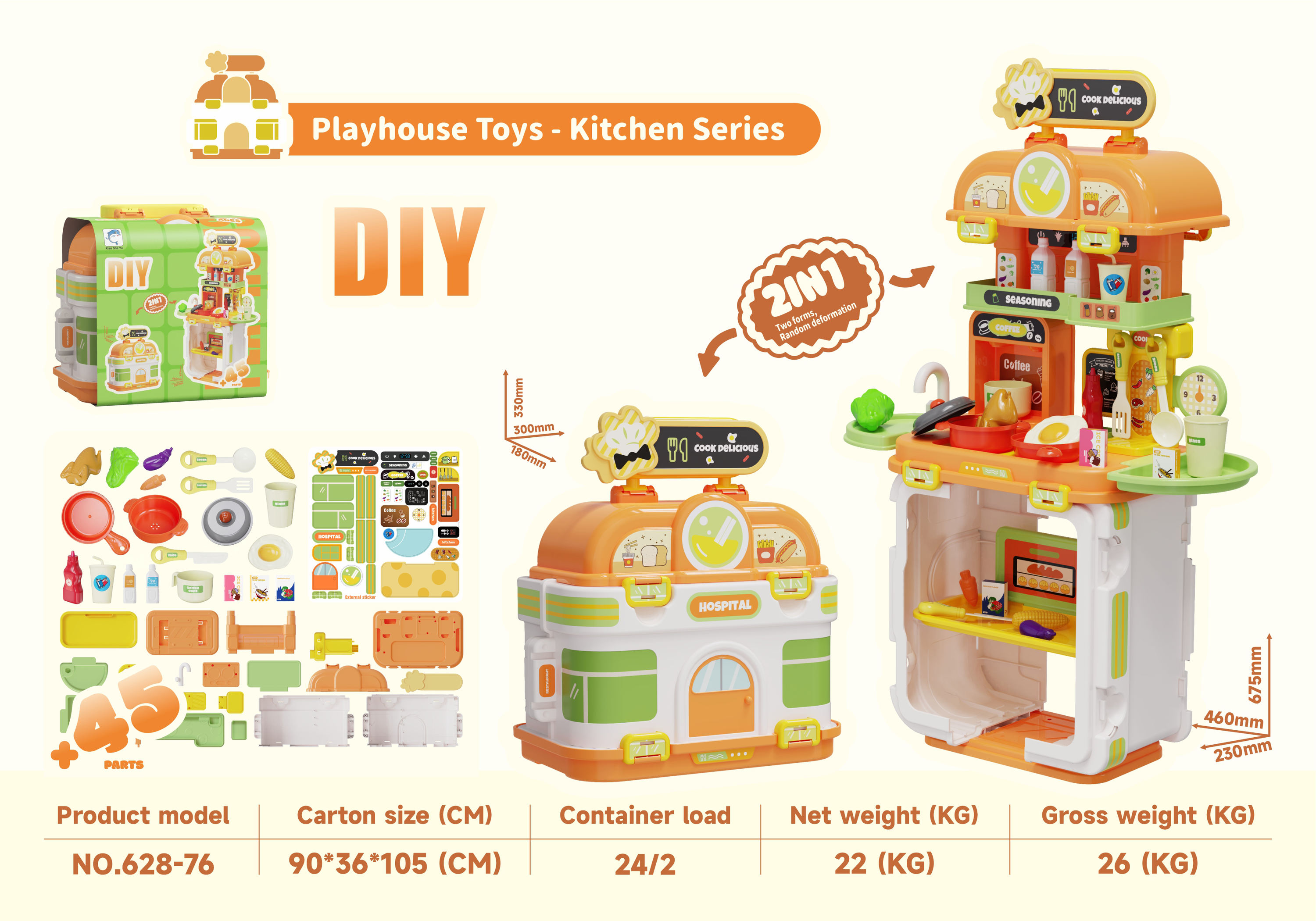 NEW 2in1 5 Styles Educational Big Kitchen Food Set Tool Cart Medical Vehicle Cosmetic Pretend Play Toys view 6