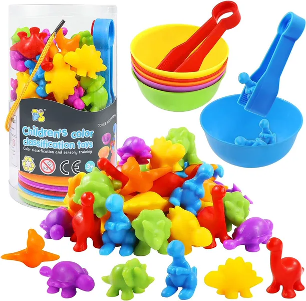 Counting Animals Color Sorting Matching Games with Sorting Bowls Montessori Sensory Early Learning Fine Motor Skill Toys view 5