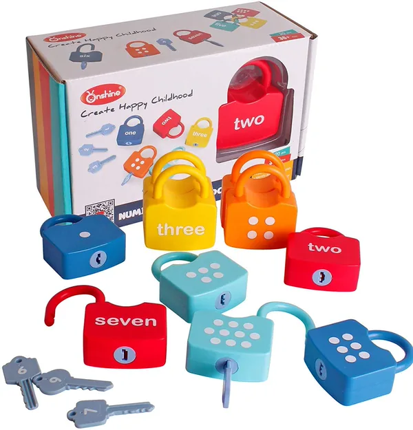 Animals Numbers & Alphabet Design Kids Locking Toy Different Matching Game Montessori Learning Locks Toy view 2